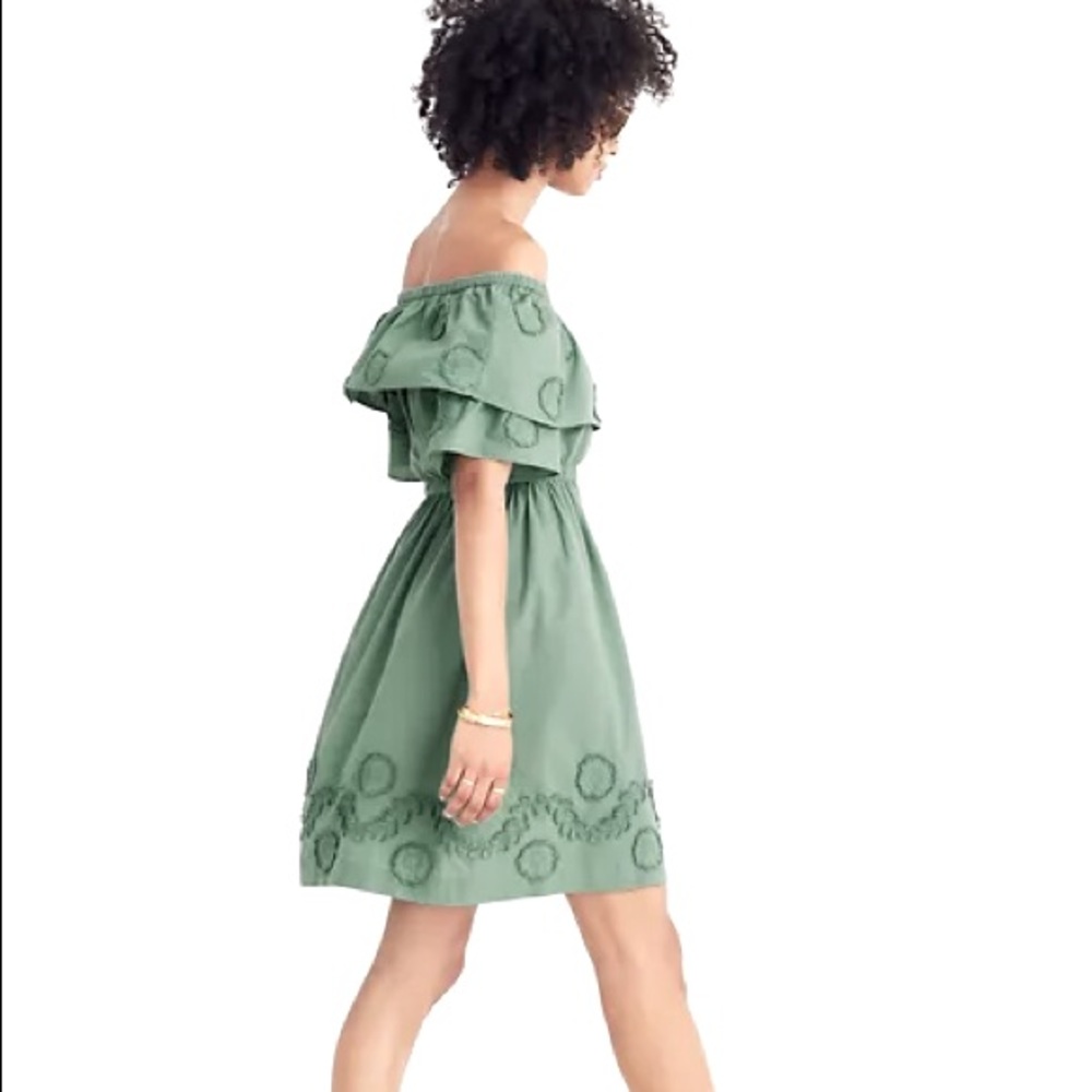Madewell Appliqué Off The Shoulder Dress